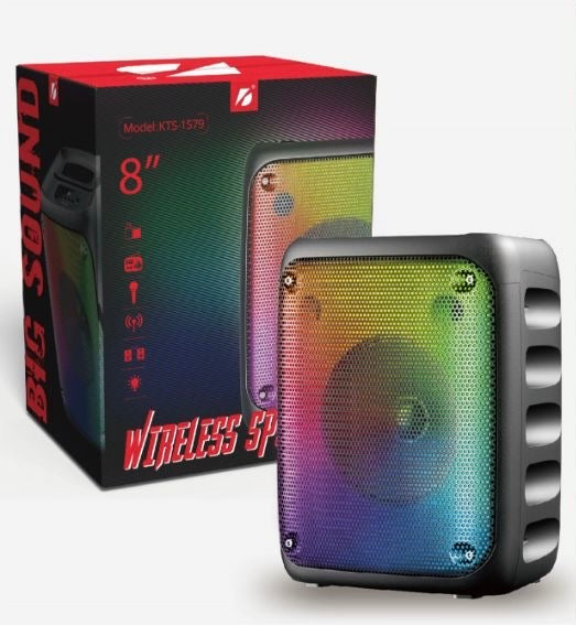 KTS Wireless Portable Outdoor DJ Party BT Speaker with TWS amp; FM amp; USB 8-inch KTS-1579