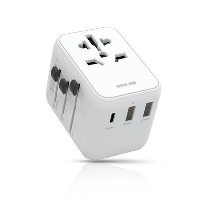 GREEN LION 20W UNIVERSAL TRAVEL ADAPTER - WHITE