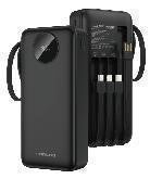DX102 20000mAh Power Bank with 4 Built-in Cables (2A) WHITE/ BLACK