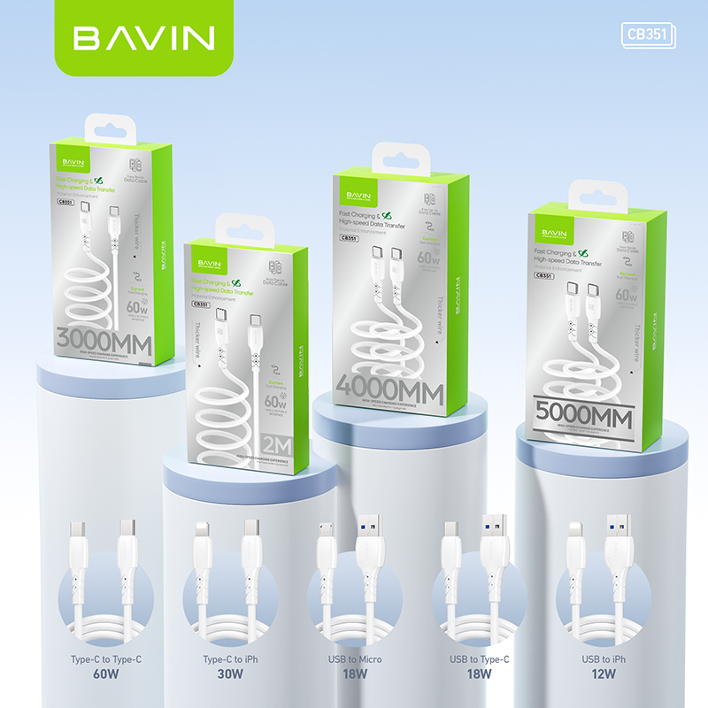 BAVIN U-CB351-XX Data Cables W/ 2Meters Fast Charging for Micro iPhone amp; Type-C IPHONE TYPE C C-C C-L