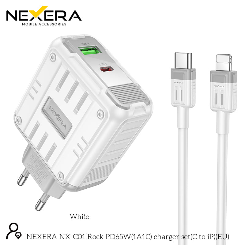 C138A Rock PD65W(1A1C) charger set(C to iP) (EU)- NX-C01