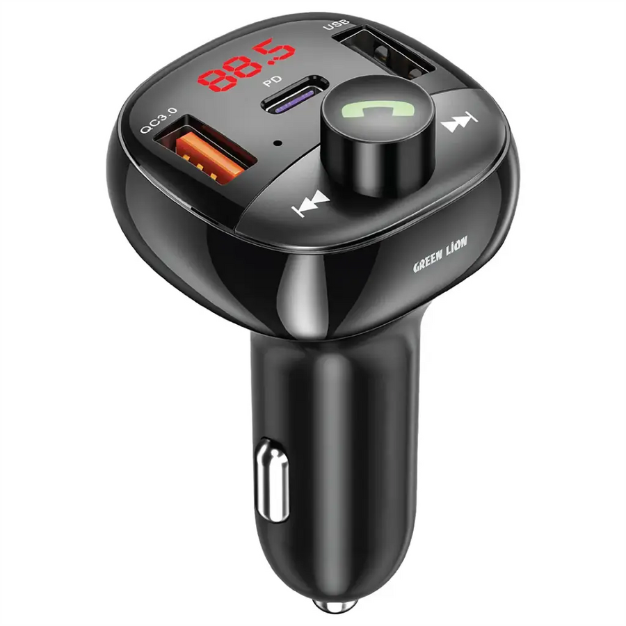 {GNFLXDRFMCCBK} Green Lion Flux Drive FM Transmitter Car Charger PD 30W - Black