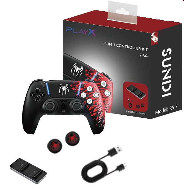 PLAYX 4 IN 1 WIRELESS CONTROLLER FOR PC and PS4/ SPIDER MAN EDITION