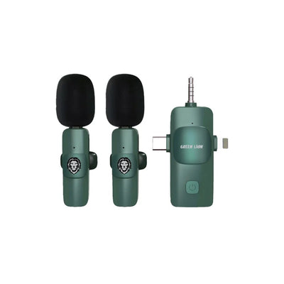 GREEN LION 3 IN 1 MICROPHONE TYPE-C / LIGHTNING / AUX - GREEN