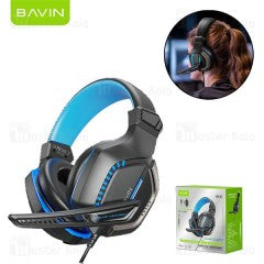 BAVIN HB-BH61 Gaming Wired Headset w/120° Adjustable HD Microphone amp;amp; Blue LED Light for Computers/Laptops