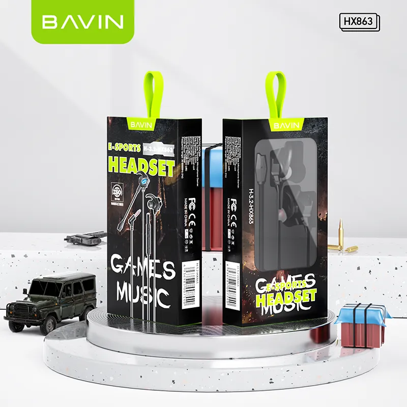 Bavin HX863 Gaming Wired Earphones HiFi Stereo Sound Headset