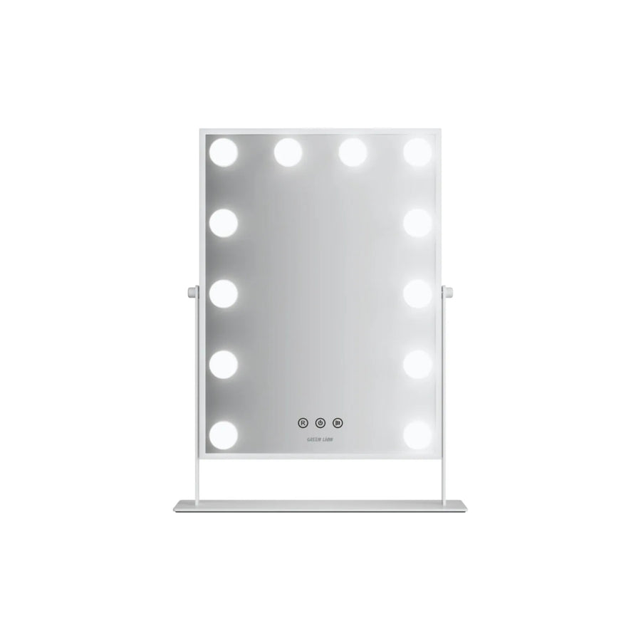 GREEN LION GLAM SHINE MAKEUP MIRROR 12 LED LIGHTS - WHITE