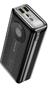 BAVIN PC058 POWER BANK 30000mah 22.5W Fast Charger Dual USB Port Intelligent LED Display Screen