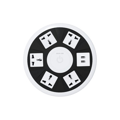 GREEN LION 7 IN 1 POWER SOCKET 5AC UNIVERSAL OUTLET + 2USB - WHITE