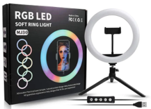 12 MJ-30 RGB LED Soft Ring Light With Stand-Selfie Light