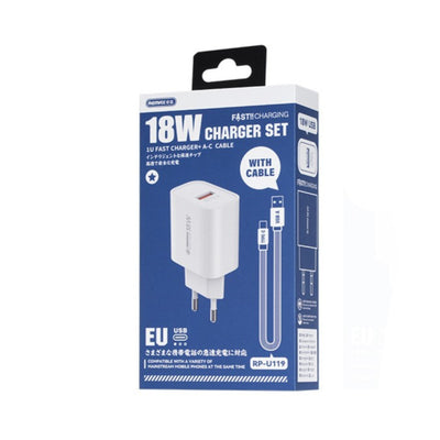 REMAX Kiddy 18W Charger+ Cable Set EU-A-C EU-A-L