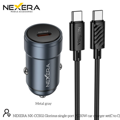 NEXERA Z57 Glorious single-port PD30W car charger set(C to C)