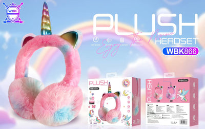 UNICORN PLUSH HEADPHONES WBK866