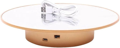 360 Degree Rotating Display Stand Battery Operated Usb Operated Turntable Electric Swivel for Jewelry Watch Plastic Model Figures Mannequin Head Wig Display (Diameter 9.8 inches (25 cm)