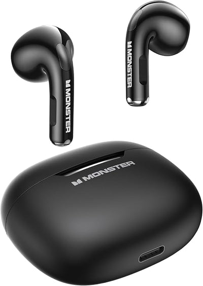 Monster N-Lite 208 Wireless Earbuds Bluetooth 5.4 Built-in Mic, Bluetooth Earbuds Touch Control, Headphones Bluetooth Wireless with 30H Playtime, Type-C Fast Charging, Clear Call for Running, Workout