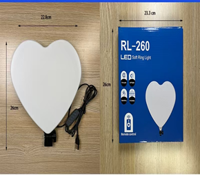 Ring Light Heart Shape RL-260, LED Flashing Light Panel with Remote Control