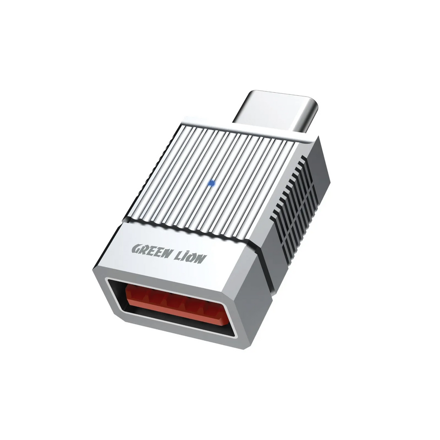GREEN LION 2 IN 1 OTG ADAPTER USB-A TO USB-C - GRAY