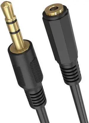 Auxiliary Audio Cable Plug 3.5mm Male-Female 1.5mt