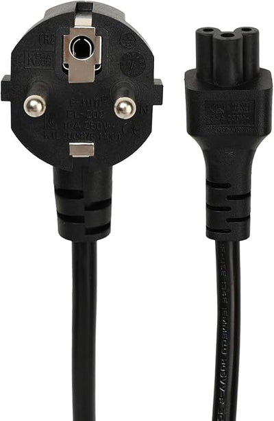 Power Cord Euro Schuko Plug CEE7/7 to IEC320 C5 Mickey Mouse for Laptop Computer AC Adapter Cable 250V 2.5A 1m