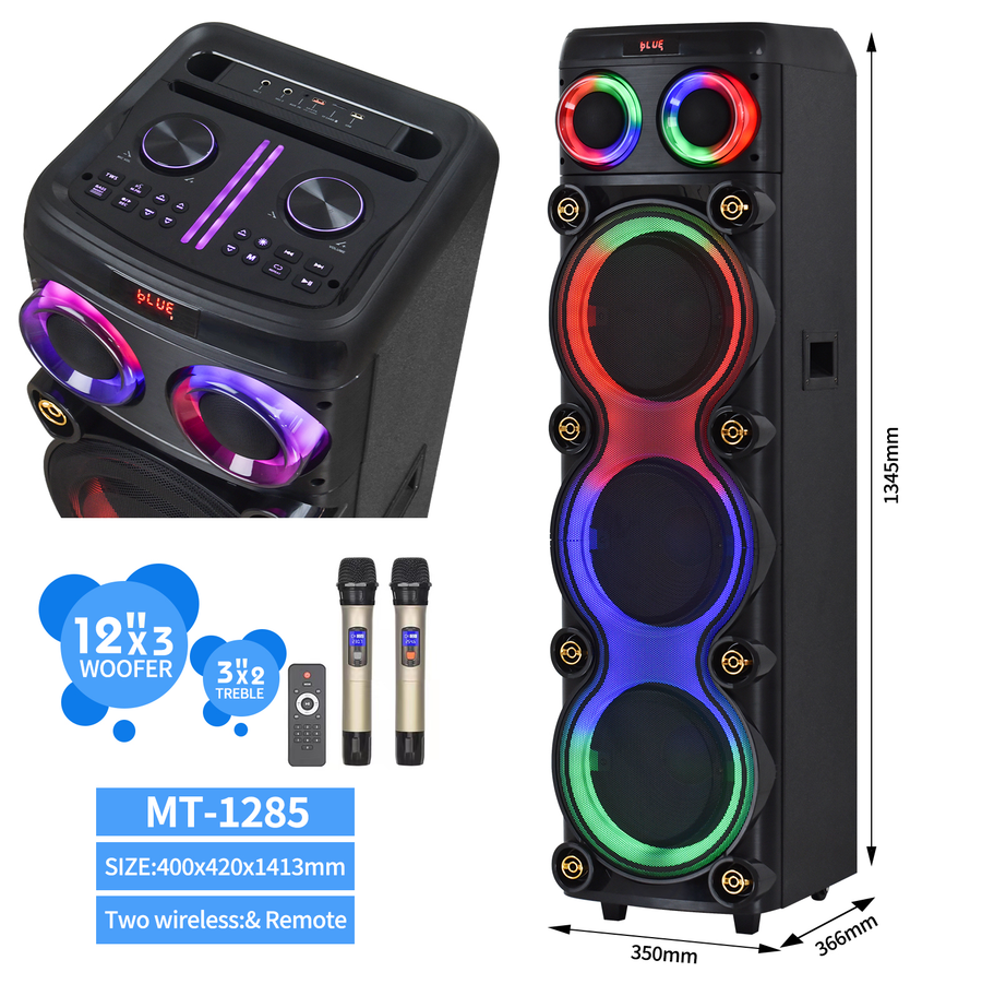 200W Karaoke TV Speaker 12 Inch*3 Party Box Speaker with Mic Best Party DJ Speaker-1285