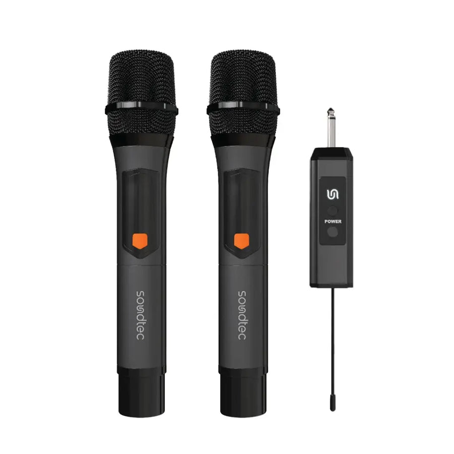 Porodo Soundtec Duo Mic Aluminum Rechargeable Wireless Microphone