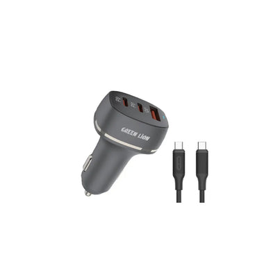 GREEN CAR CHARGER QC+PD+PD 50W WITH TC-TC BLACK
