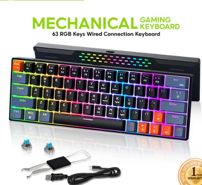 BAVIN G-K-998 RGB 63-Key Mechanical Gaming Keyboard w/ Wired Connection