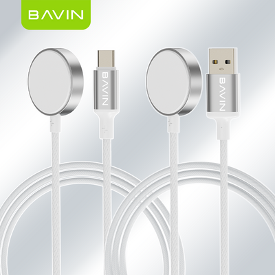BAVIN U-CB337 Fast Charging Watch Wireless Magnetic Charger Braided Rope For Type-C amp; iPhone Watch