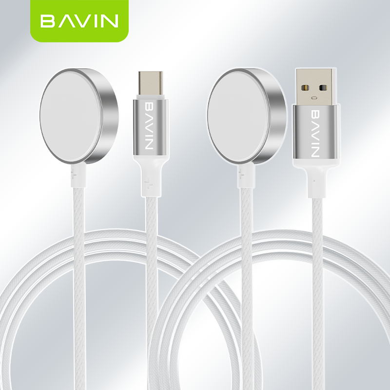 BAVIN U-CB337 Fast Charging Watch Wireless Magnetic Charger Braided Rope For Type-C amp; iPhone Watch