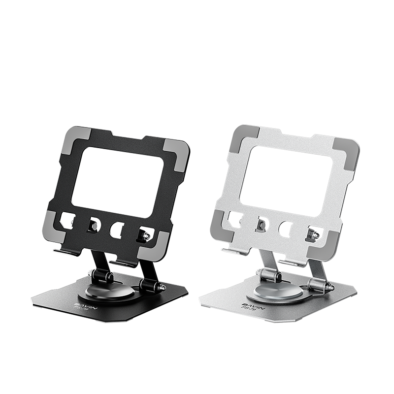 BAVIN D-S-PS79 Foldable Adjustable Metal Stand Stable w/ 360° Rotating Holder Premium Material for Phones amp; Tablets