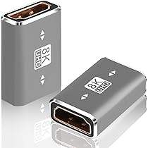 HDMI Female to Female Adapter - 8K@60Hz, HDMI Coupler for 8K, 4K@120Hz, 2K, 1080p, 3D, ARC, HEC, HDCP - Laptop, HDTV, PC, Monitor, PS, Xbox, DVD