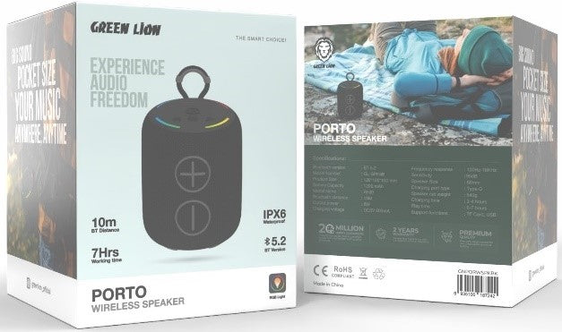 Green Lion Porto Wireless Speaker GNPORWSPKBK