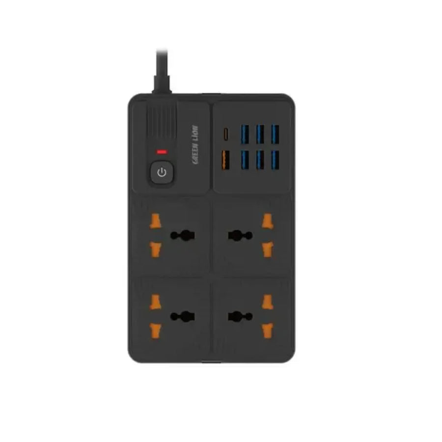 GREEN LION POWER SOCKET 7 USB-A PORT amp;amp;amp; 1 PD PORT - BLACK
