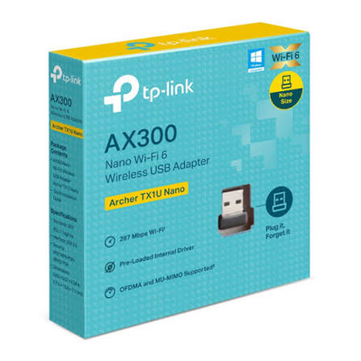 TP-Link Archer TX1U Nano AX300 Wi-Fi 6 wireless USB adapter.