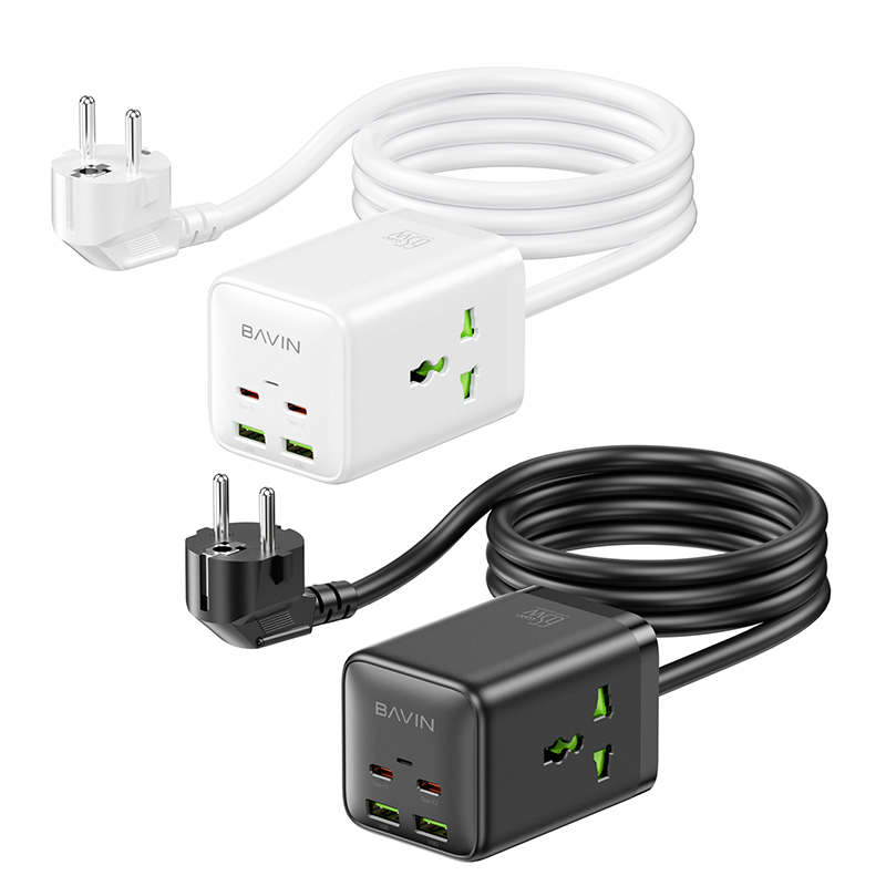 BAVIN C-S-PC2026 65W GaN Desktop Power Strip amp;amp;amp; Wall Charger w/ PD Fast Charge (USB amp;amp;amp;Type-C)