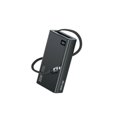 GREEN LION RETRACTABLE POWER BANK 35W 20000MAH - BLACK