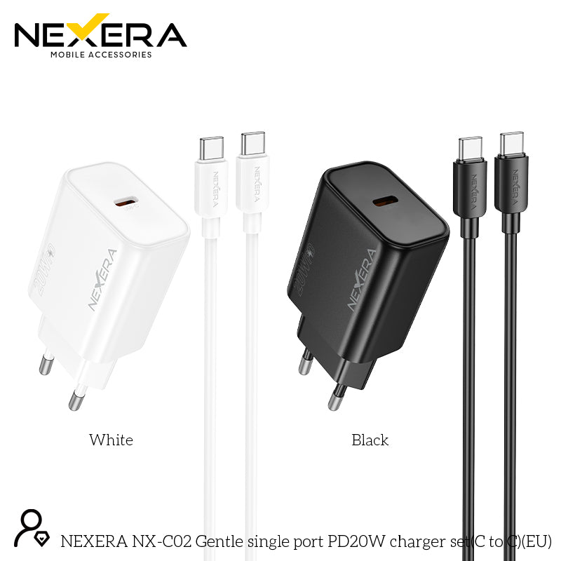 N60 Gentle single port PD20W charger set(C to C)(EU)- NX-C02