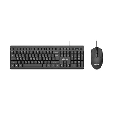 GREEN LION GKM-100 WIRED KEYBOARD AND MOUSE - BLACK