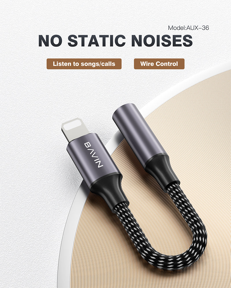 BAVIN H-3.5-AUX36 3.5mm to iPh Earphone Adapter Cable