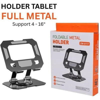 Foldable Metal Holder for mobile phones and tablets.