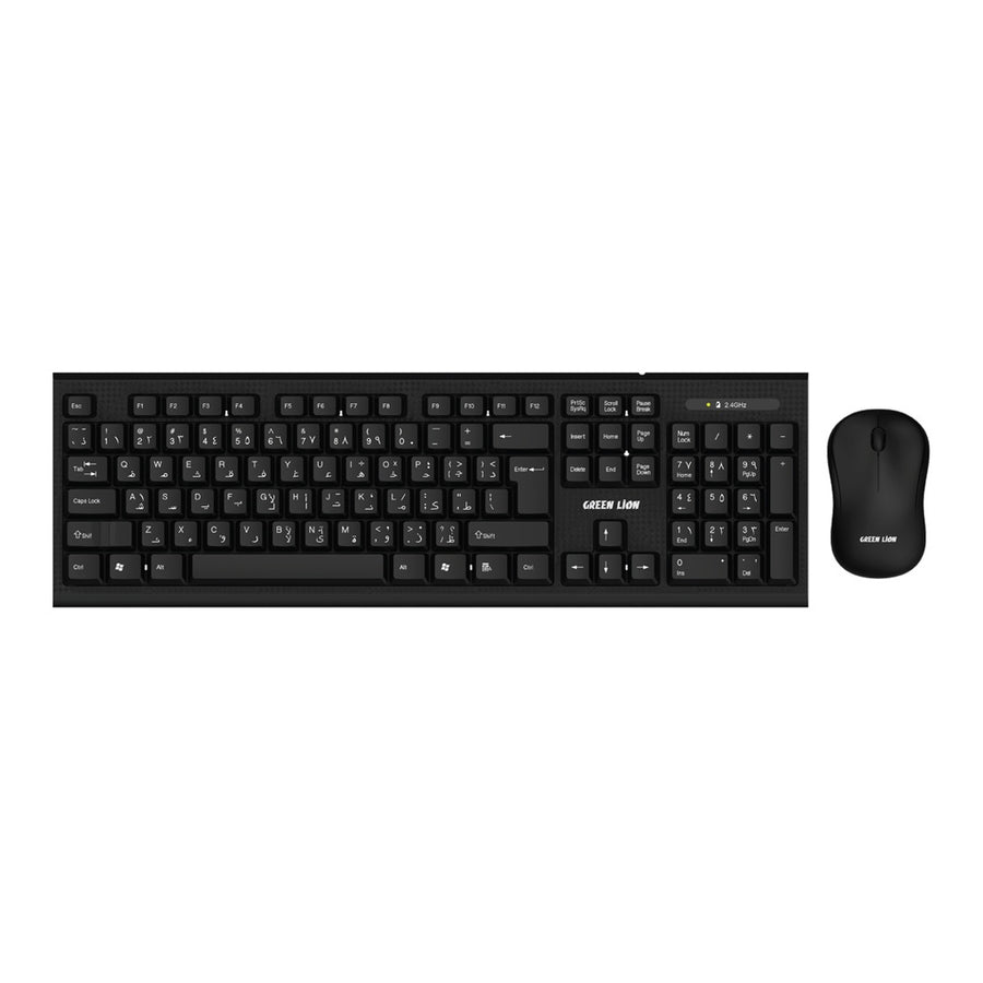 GREEN LION WIRELESS KEYBOARD AND MOUSE - BLACK