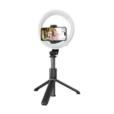 GREEN LION RING LIGHT 6&Prime; SELFIE STICK - BLACK