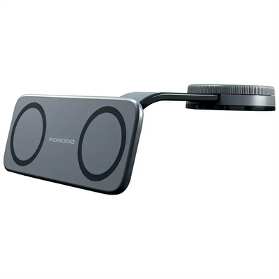 Porodo Vacuum &amp; Adhesive Magnetic Car Mount 360&deg; Full Rotation - Black
