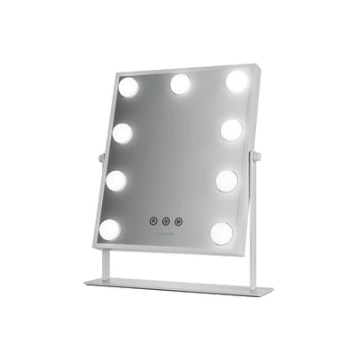 GREEN LION GLAM SHINE MAKEUP MIRROR 9 LED LIGHTS - WHITE