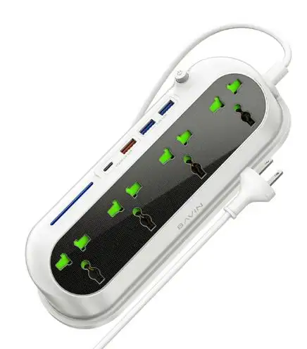 Bavin PC825 New Style Commercial UK US EU Multi Plug Smart USB Power Tabletop Extension Socket for Office Home