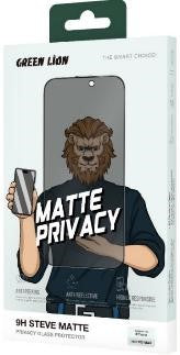 Green Lion 9H Steve Matte Privacy Glass iPhone 17 pro max/ 17 pro/ 16 Pro/Pro Max - Black