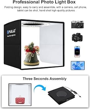 folding light box photography studio LED Light Soft Box Photo Background Kit Light box