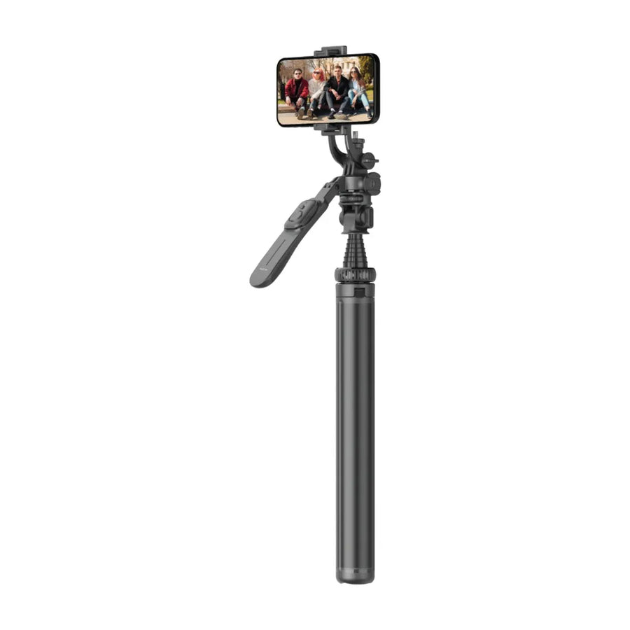 GREEN LION EXTENDABLE SELFIE STICK TRIPOD - BLACK