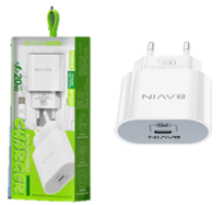 BAVIN 20W Fast Charger white wall adapter and a matching data cable(TYPE-C~IOS)
