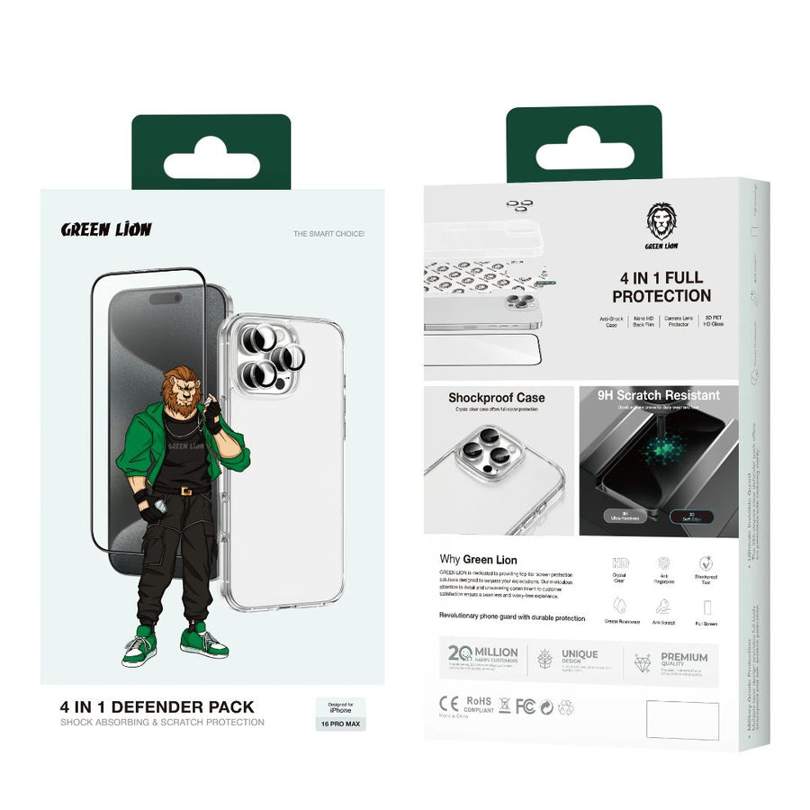 Green Lion 4 in 1 Defender Pack- CLEAR